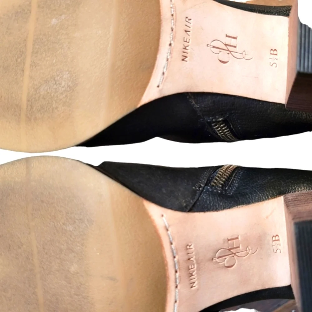 Cole Haan Cassidy Bootie Black Gold Metallic Leather Nike Air Technology 5.5B